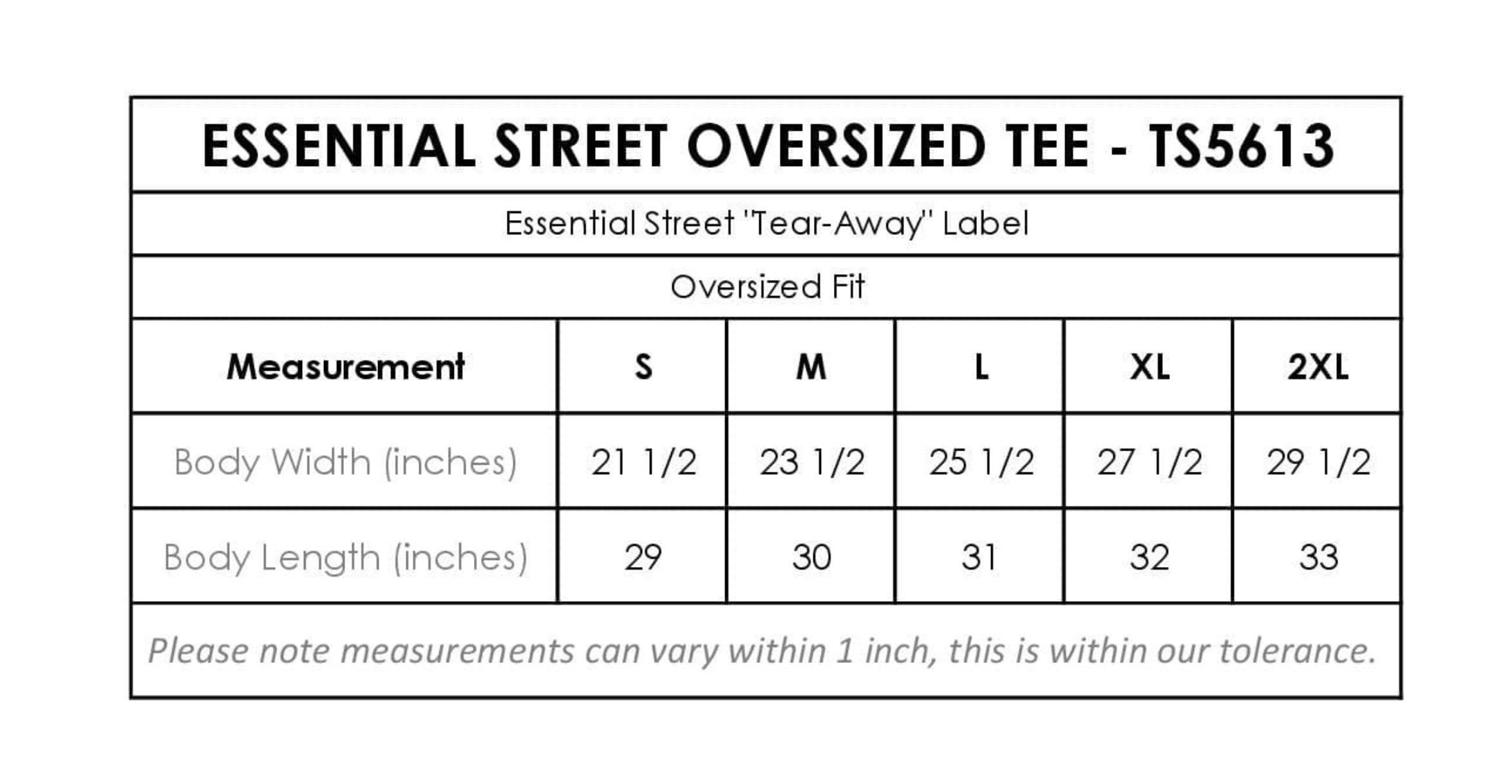 Size chart