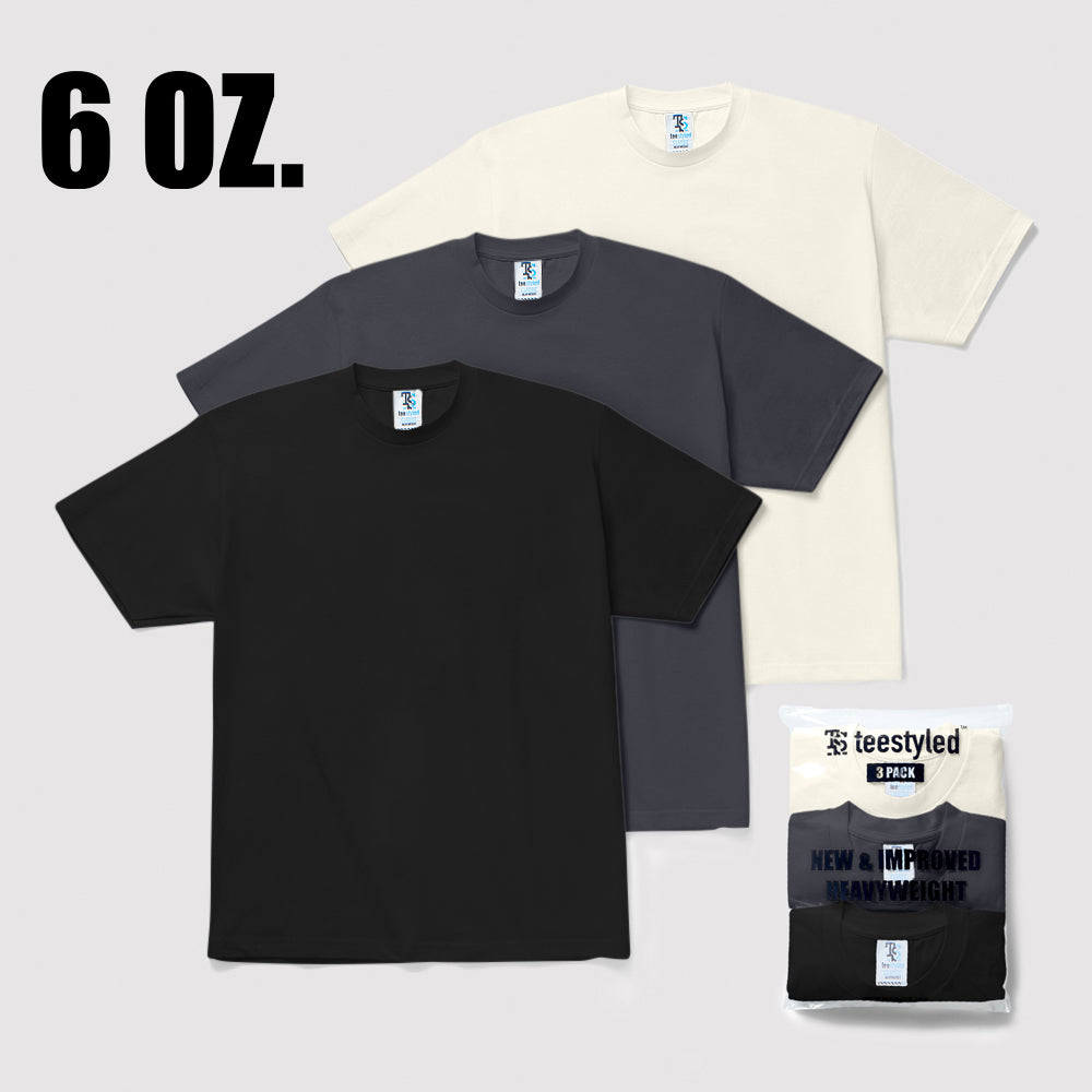 3-PACK | 6 OZ. CLASSIC WEIGHT T-SHIRTS – Tee Styled
