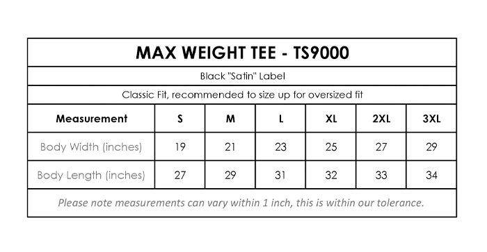Size chart