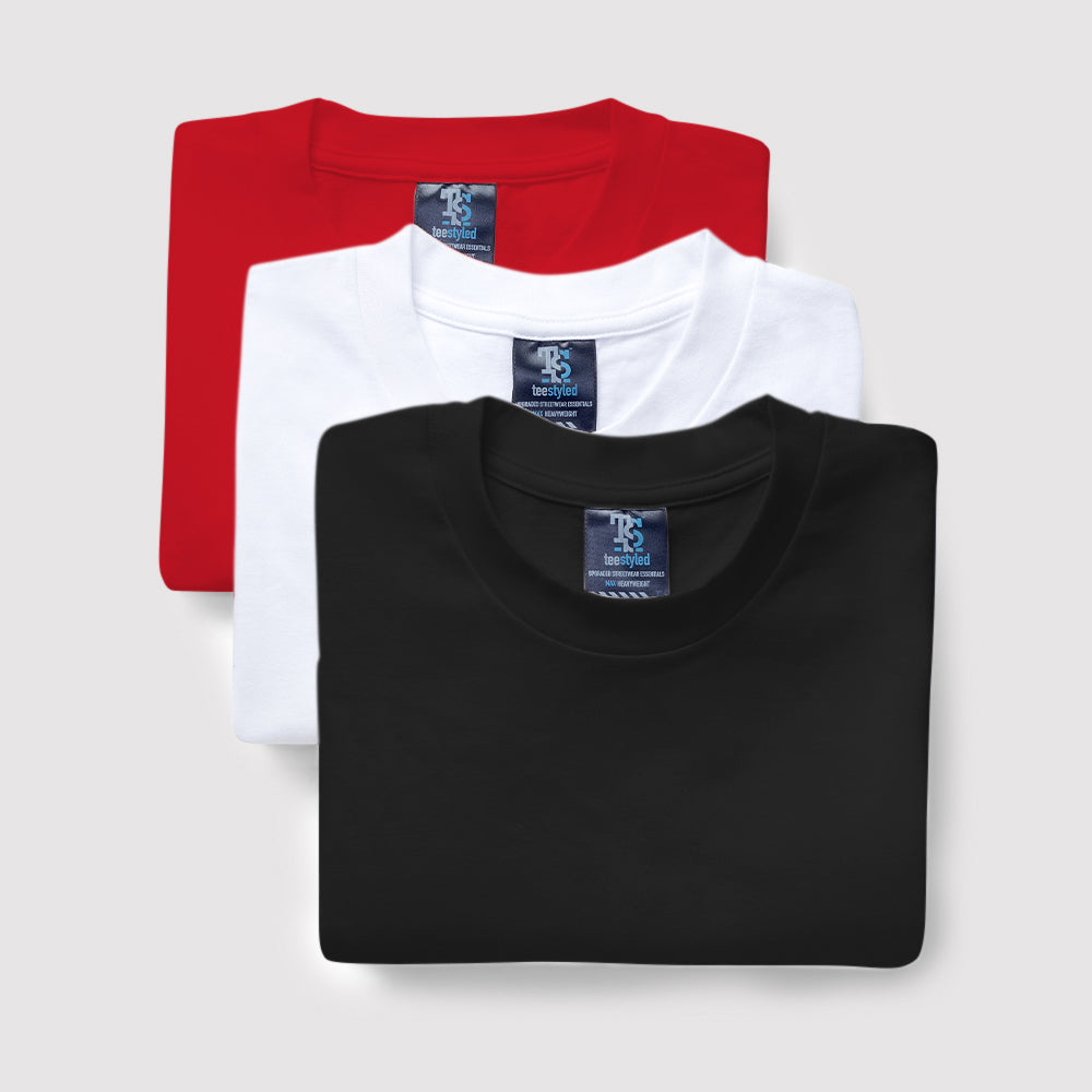 Hanes Red Label Men's Crewneck Dyed T-Shirt 6pk - Black/Gray/Blue L
