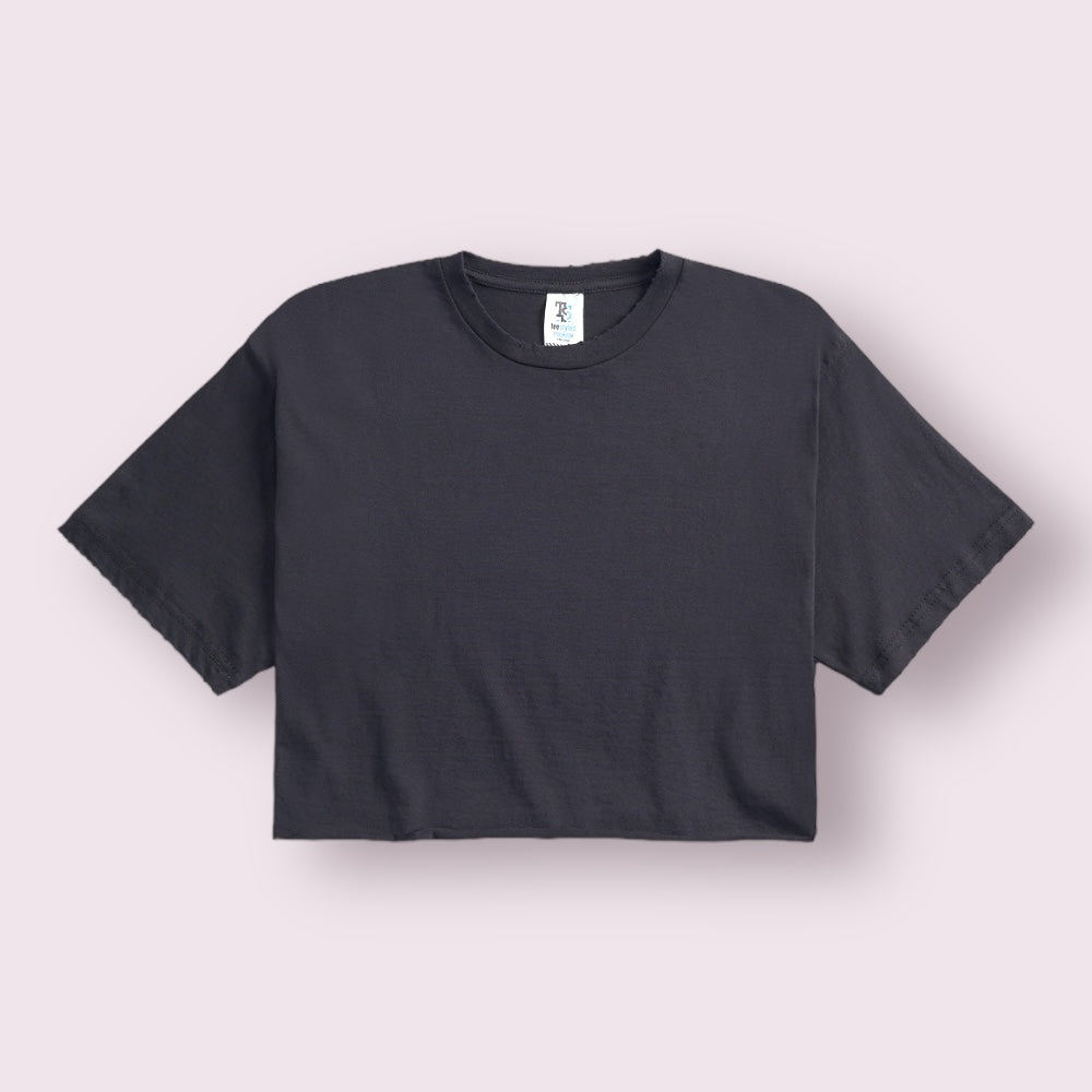 TS4300 | WOMEN'S RAW EDGE CROP T-SHIRTS