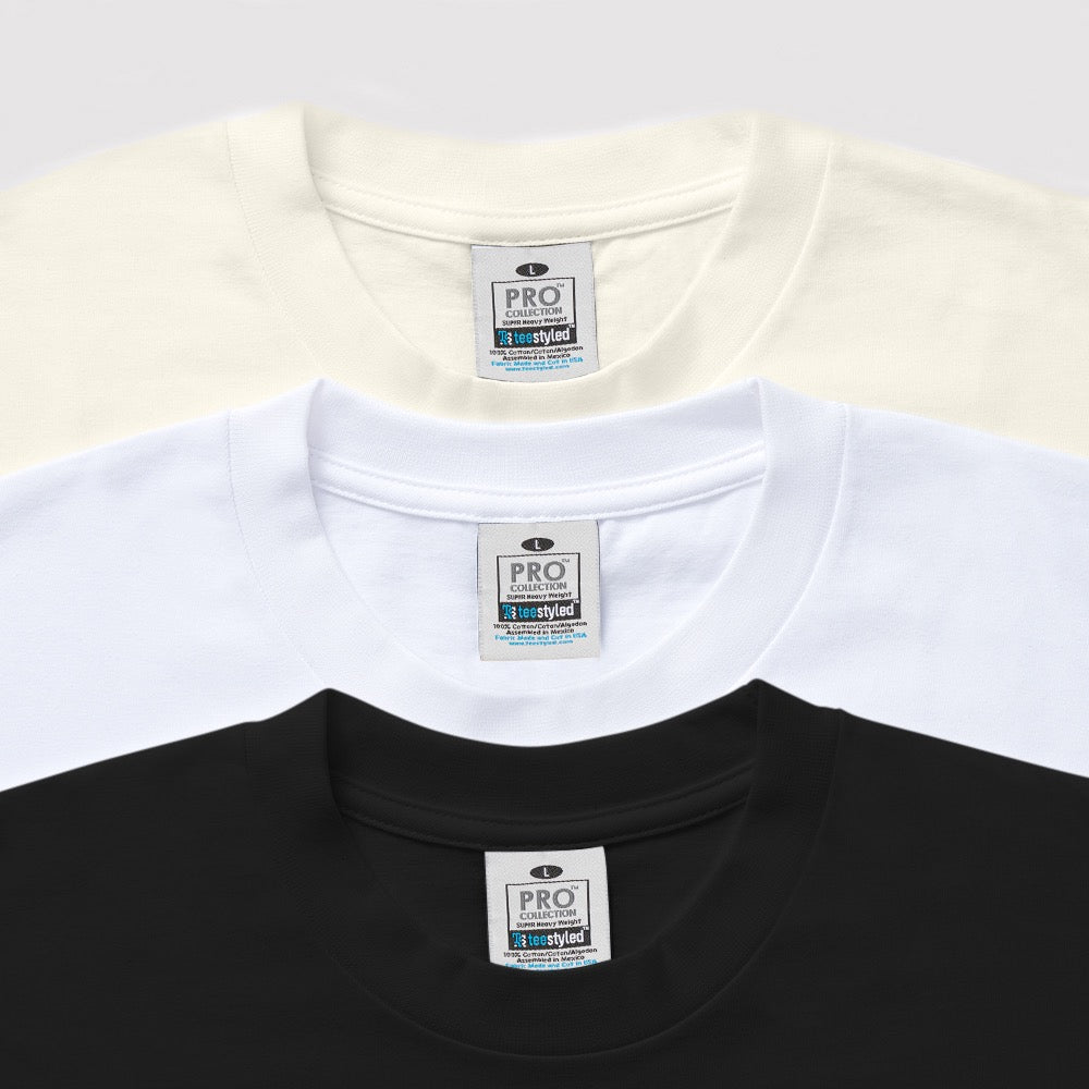 3-PACK  7 OZ. PRO WEIGHT T-SHIRTS – Tee Styled